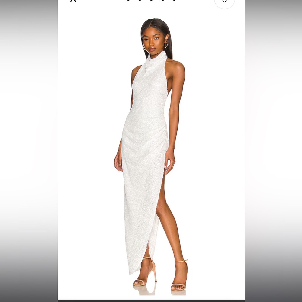 Amanda Uprichard X Revolve Samba Gown In White Sequin size small